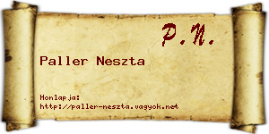 Paller Neszta névjegykártya